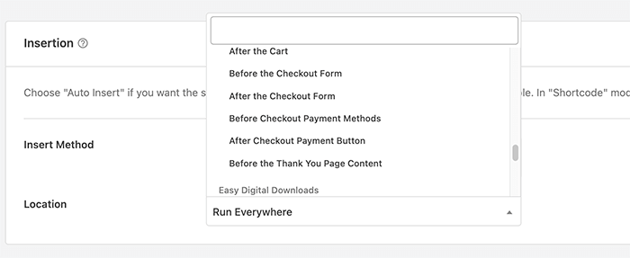 WPCode Plugin Integrations - Insert Locations