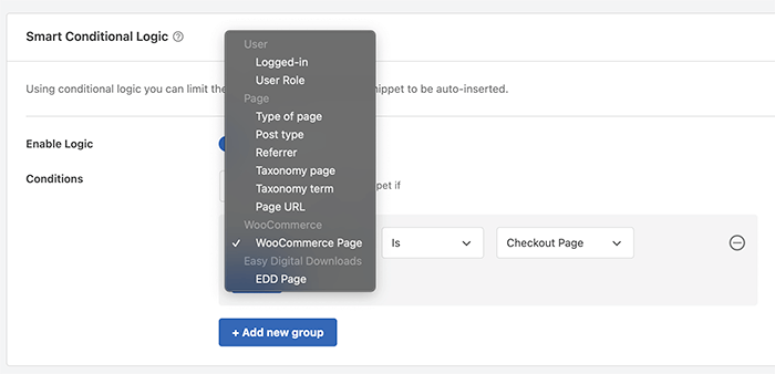 WPCode Plugin Integrations - Conditional Logic