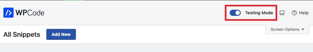 Enabling Testing Mode is just 1 click in the header testing mode toggle.