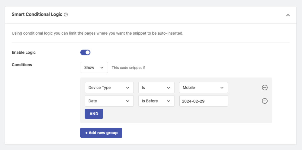 How To Copy-Paste Code Snippets Into WordPress: Adding conditional logic for the code snippet