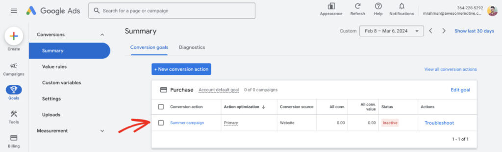 How to add Google Ads Conversion tracking in WordPress: Adding Google Ads Conversion For Free in Website Header Step 1