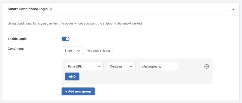 Insert code to a specific page