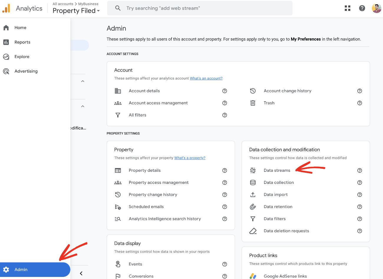 How to add Google Ads Conversion tracking in WordPress: Getting Google Analytics ID step 1