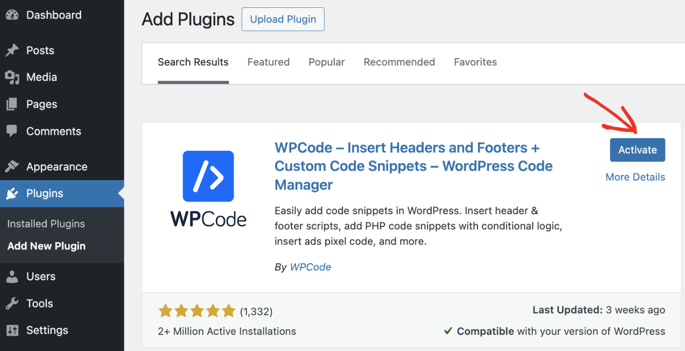 How To Disable Comments On WordPress For Free: Install WPCode Step 3
