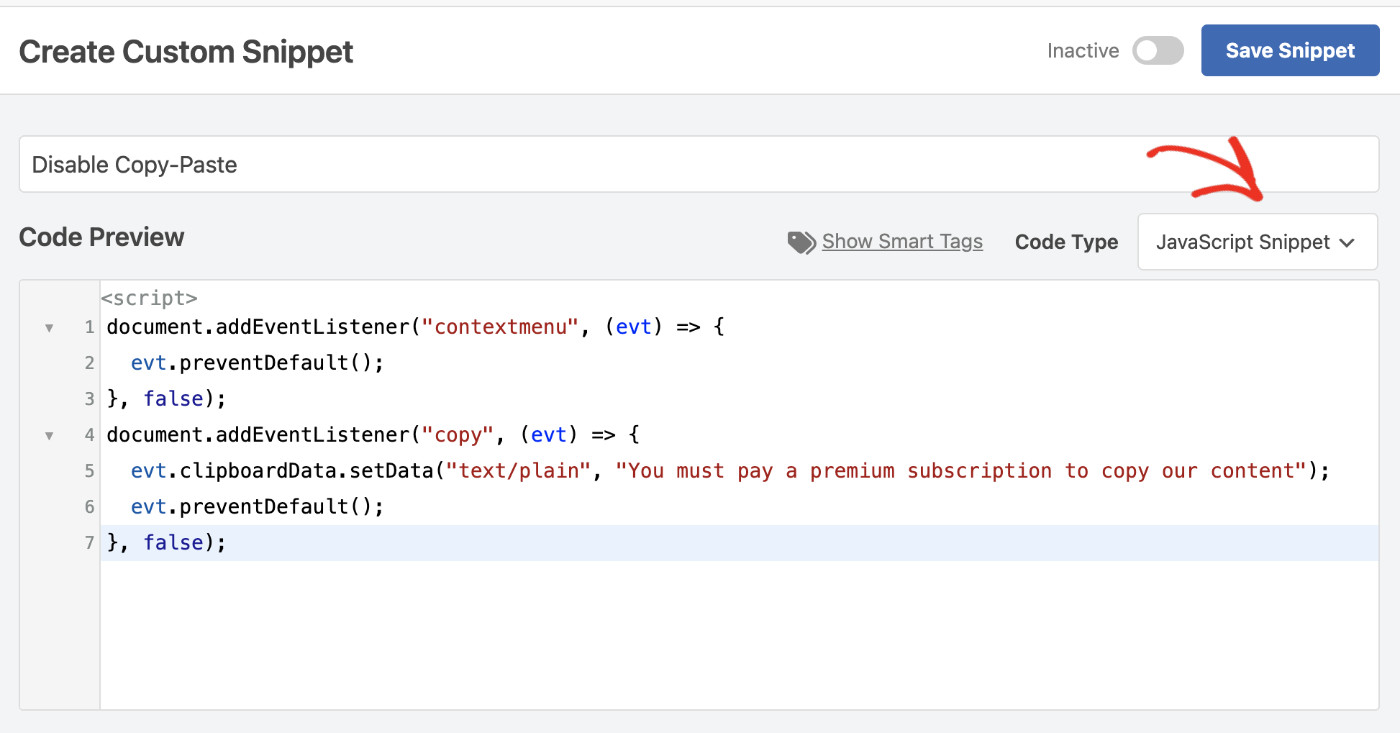 Introducing Files For JavaScript & CSS Snippets In WPCode v2.1.11: How to load code snippets as files step 1