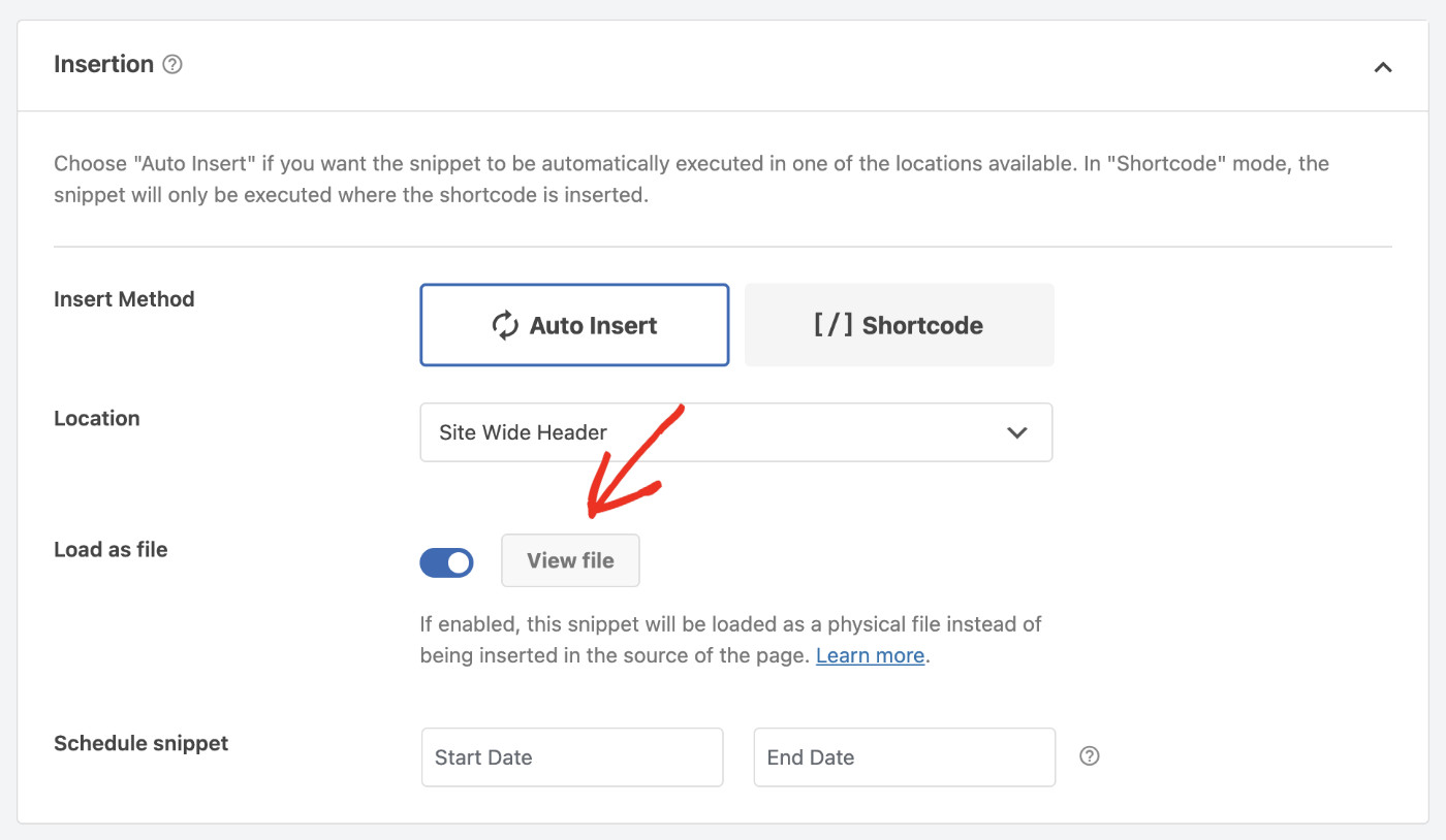 Introducing Files For JavaScript & CSS Snippets In WPCode v2.1.11: How to load code snippets as files step 4