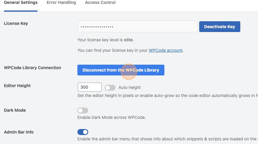 Click disconnect from library