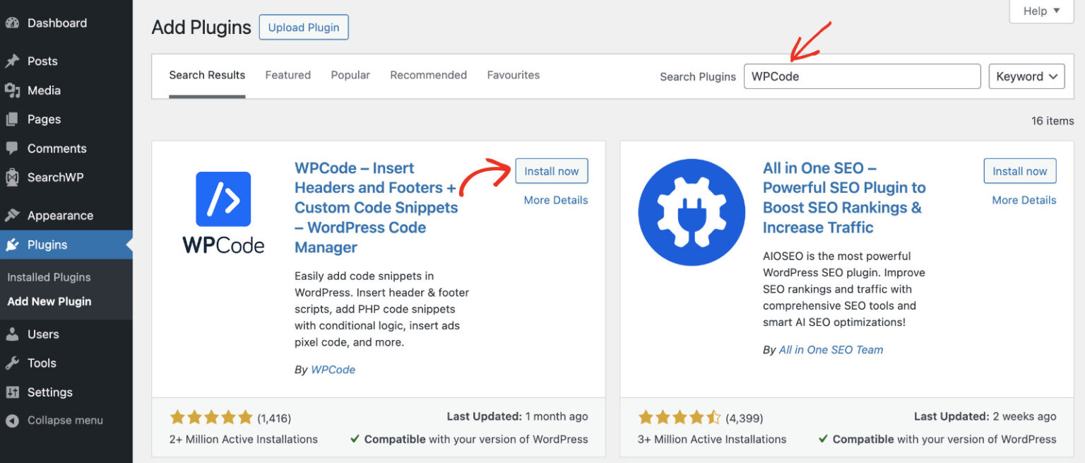 How To Add Custom Code In WordPress: Install WPCode Plugin