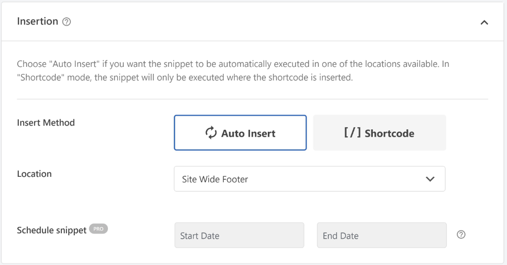 Choose insertion method