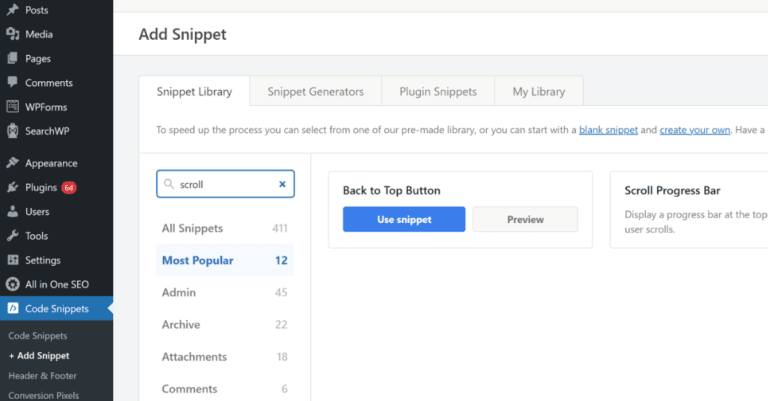 How to Add a Scroll to Top Button in WordPress