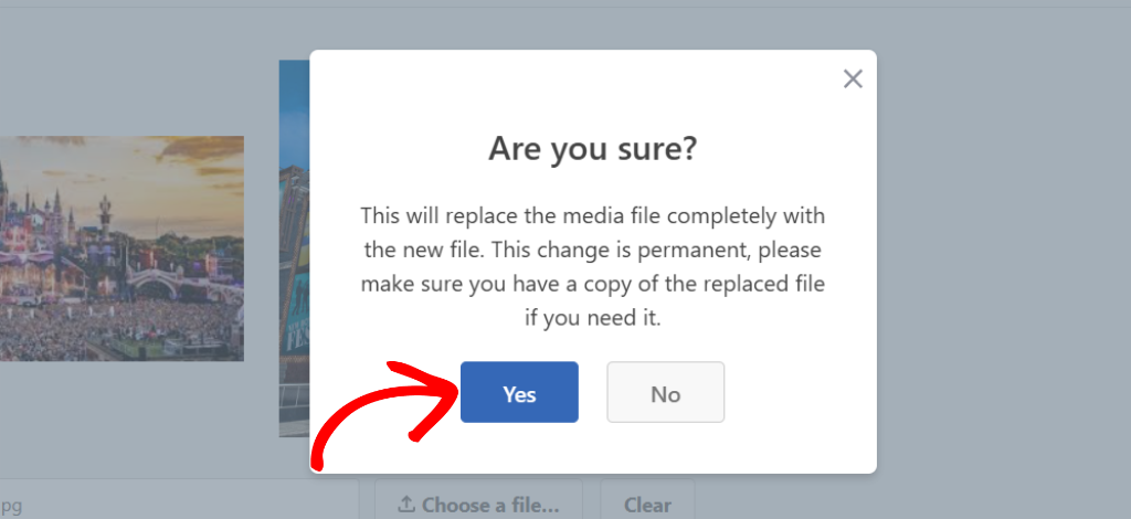 Click yes for the popup