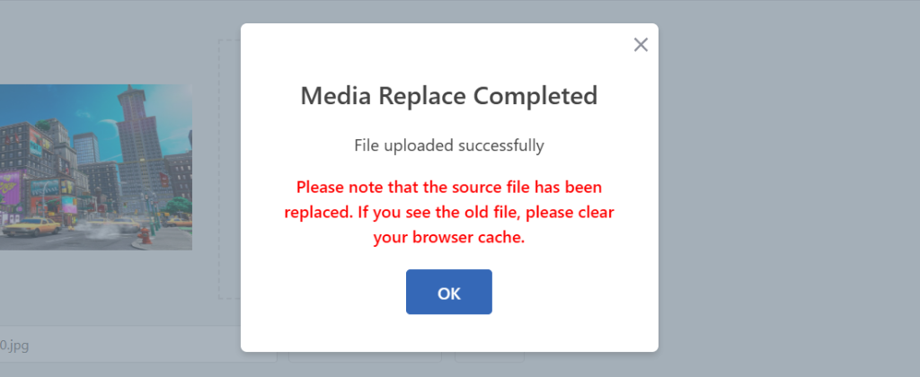 Media replacement completed