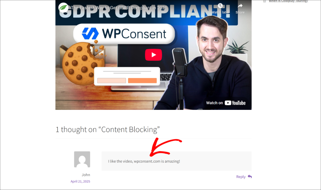 View auto comment linking disabled