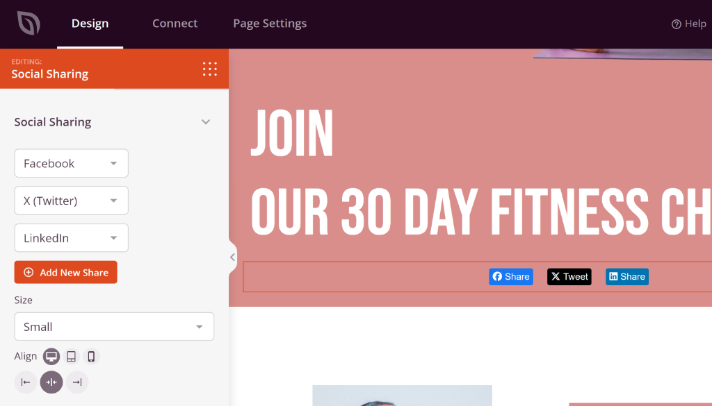 Customize social sharing block