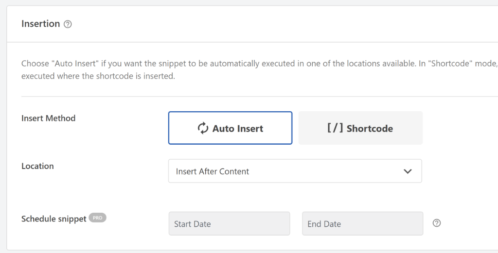 Insert after content