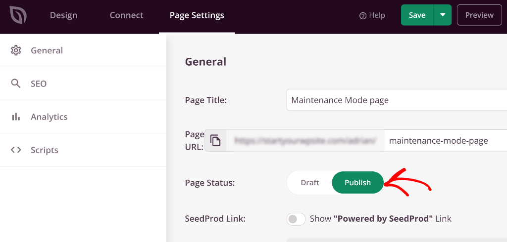 Publish your maintenance mode page