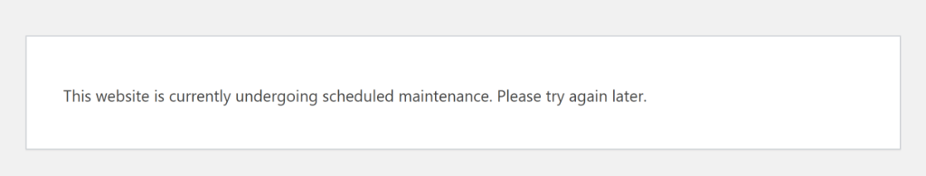 View maintenance mode snippet preview