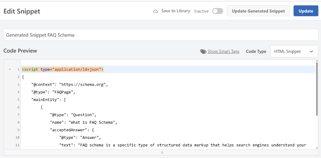 Edit FAQ schema code