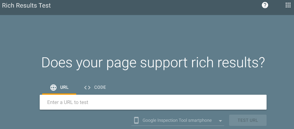 Enter URL in rich results test tool