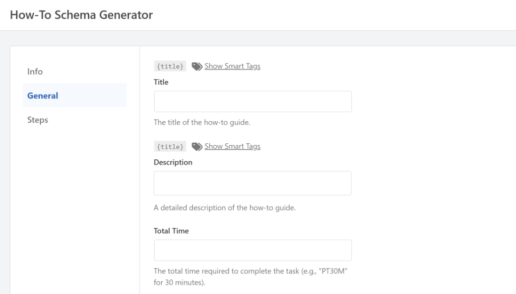 Enter how to schema general info