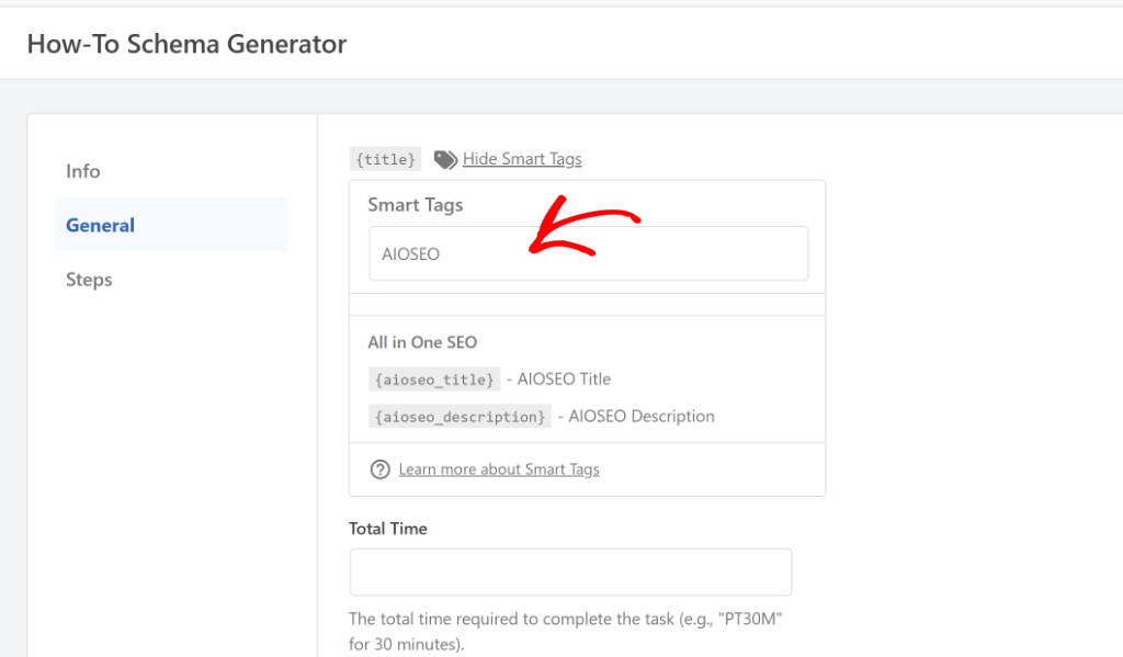 Search for the smart tag