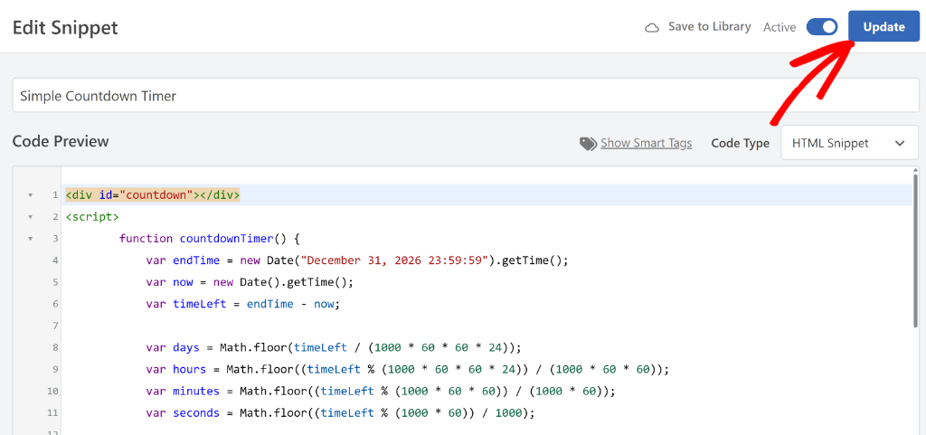 See previous code snippet