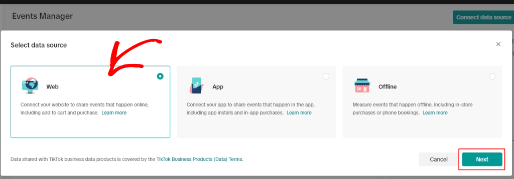 Select web option
