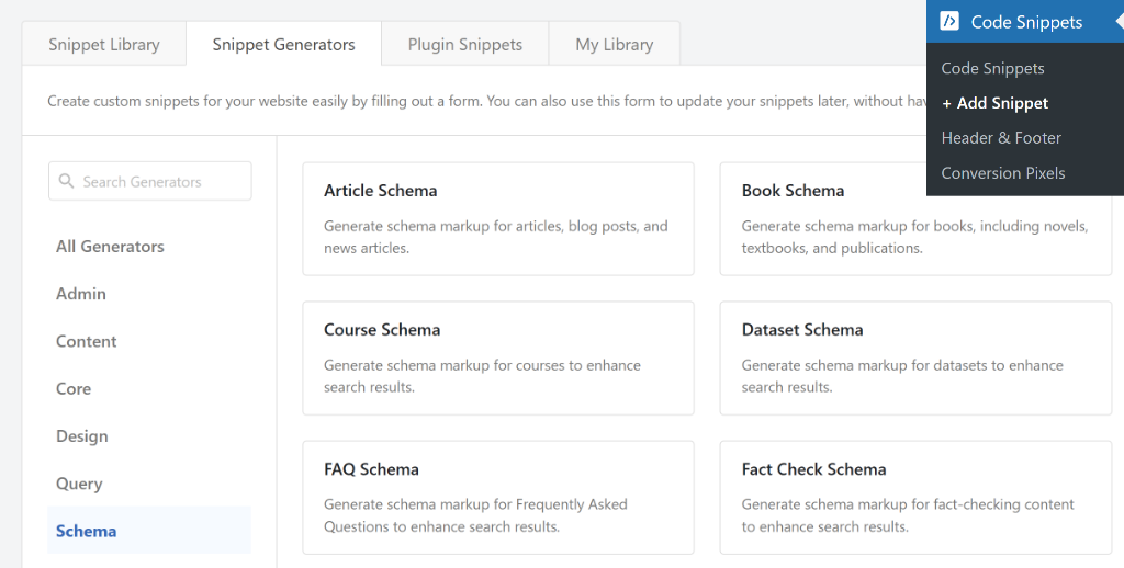 Head to schema generator