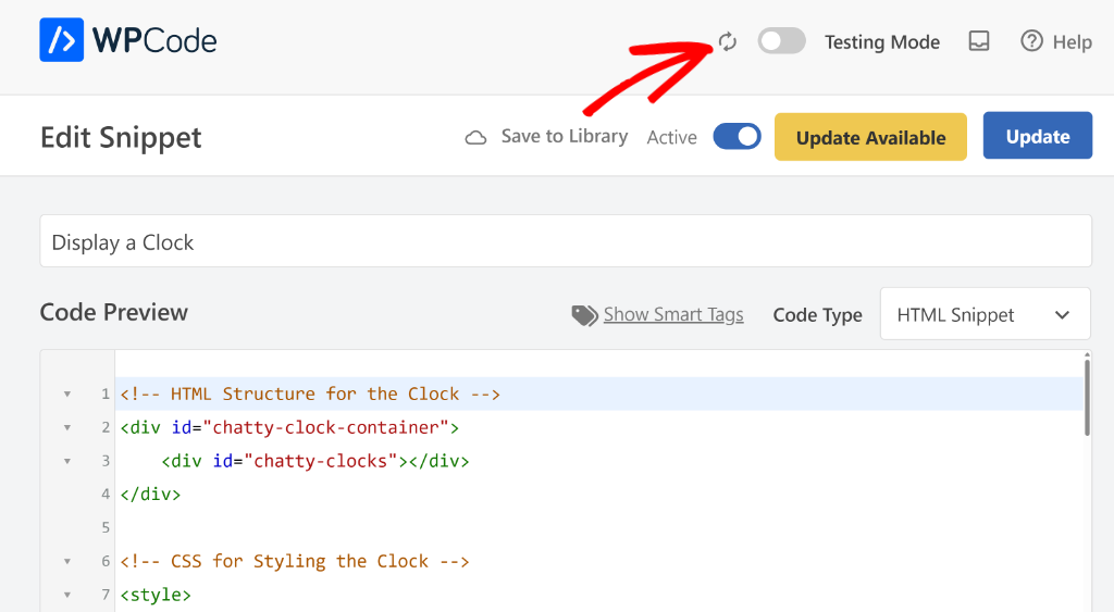 New sync button