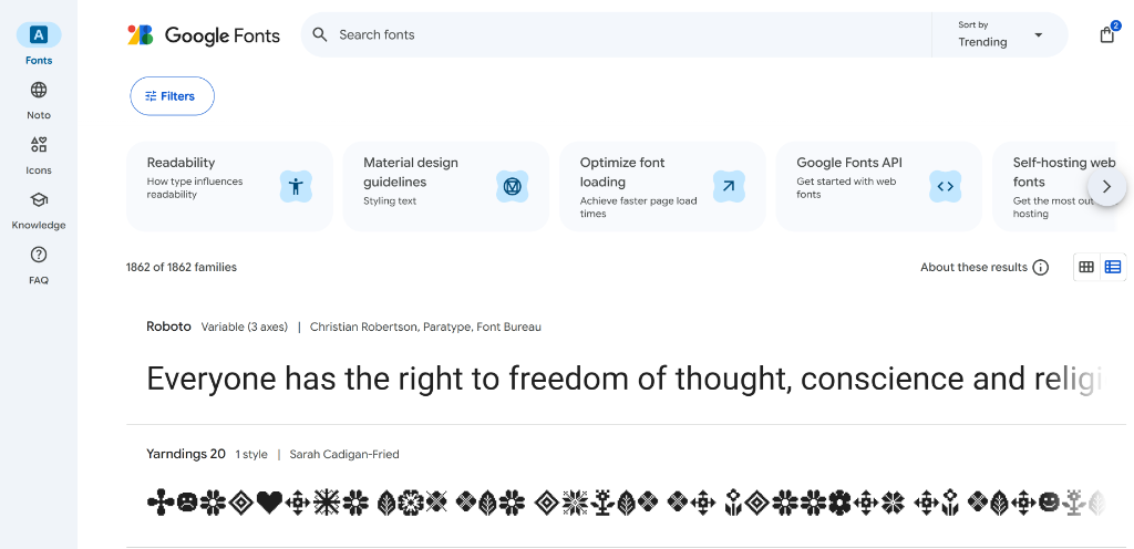Select Google font for WordPress Site
