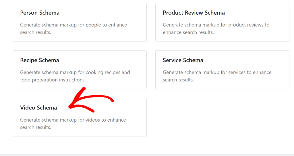 Select video schema