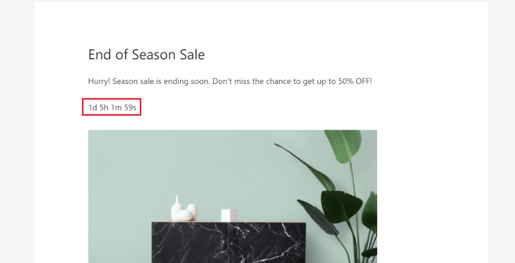 View countdown timer