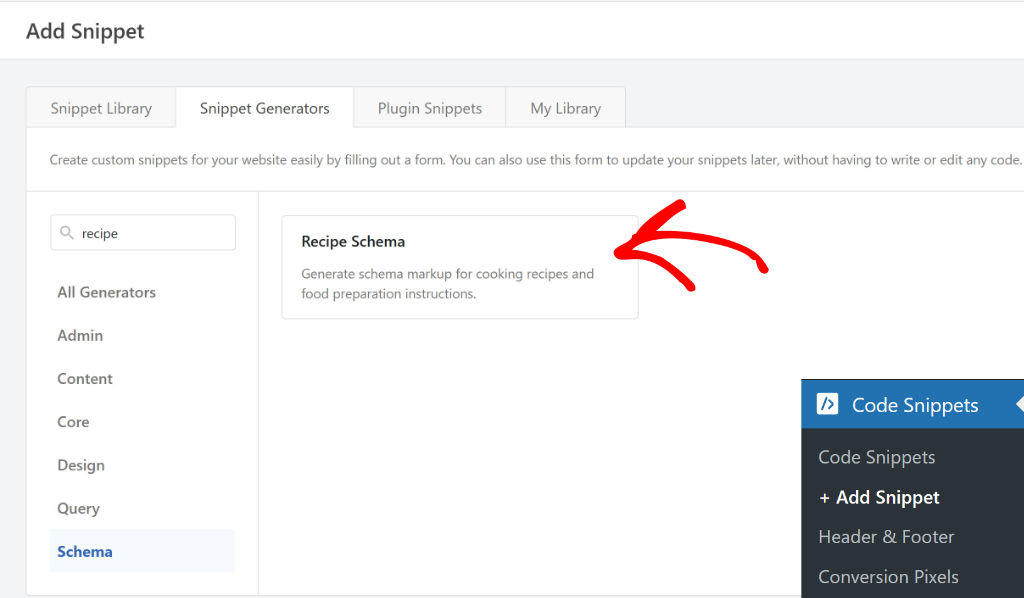 Add a recipe schema