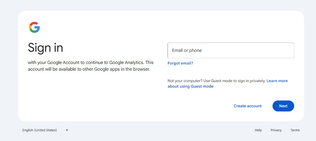 Sign in to your Google account