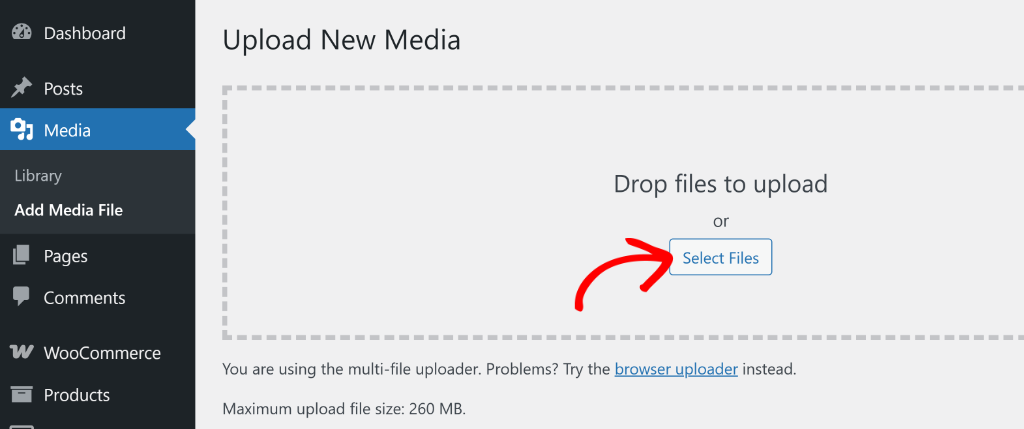 Upload the logo to media library
