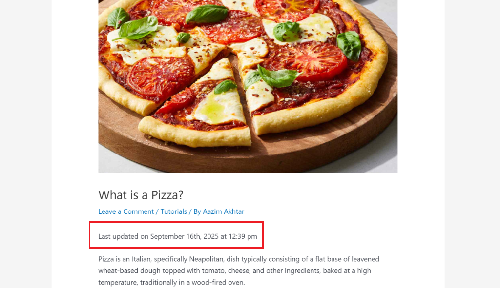 View last updated date preview