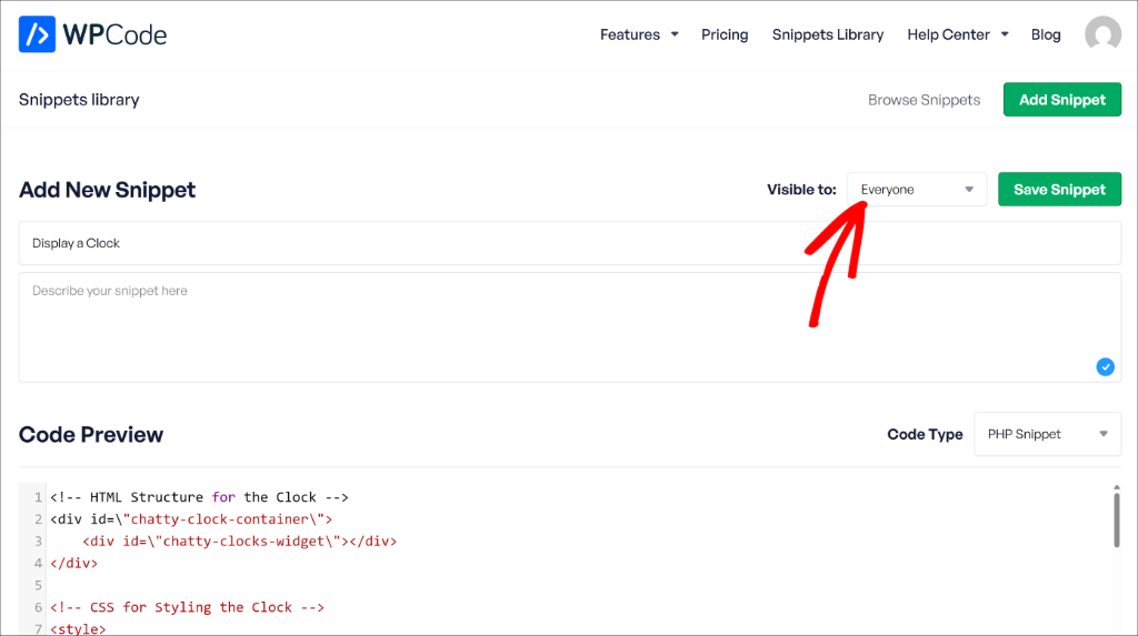Enter snippet details