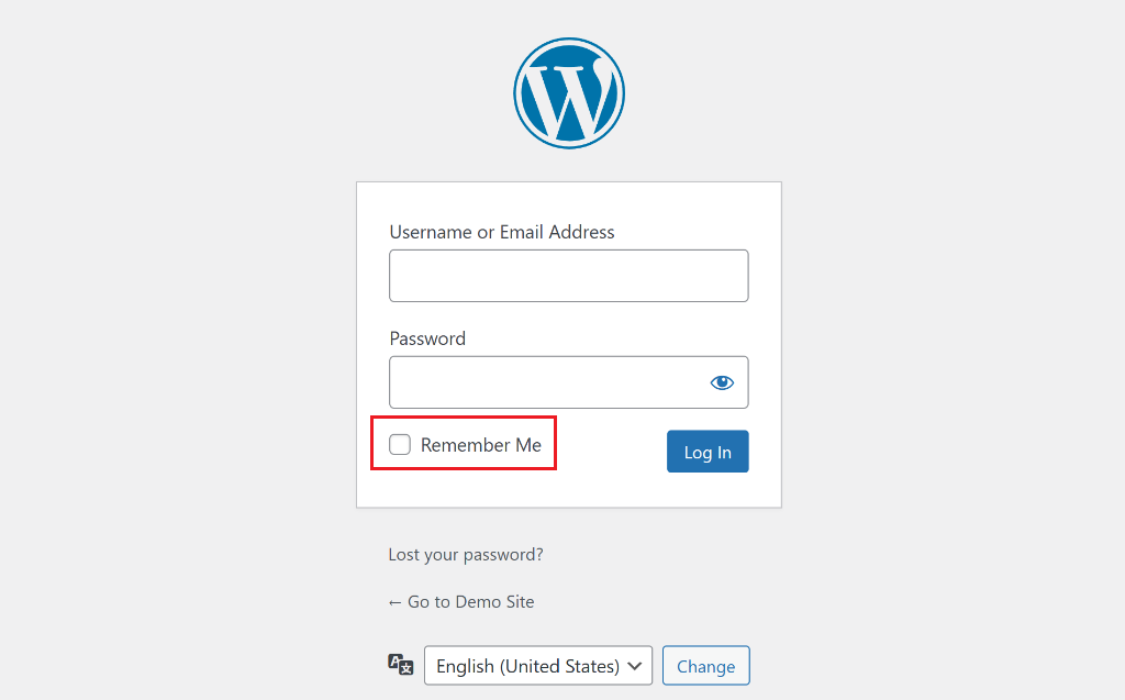 Remember me checkbox on WordPress default login page