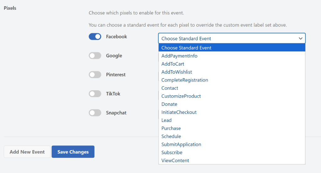 Select from dropdown menu