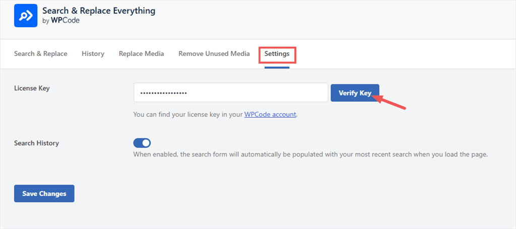 paste your license key in the Settings tab and click verify key to unlock the pro features.