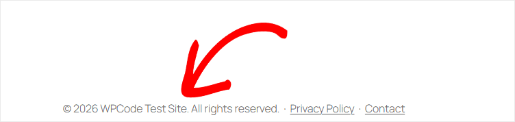 wpcode add copyright footer banner html snippet