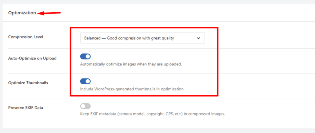 wpcode optimization settings