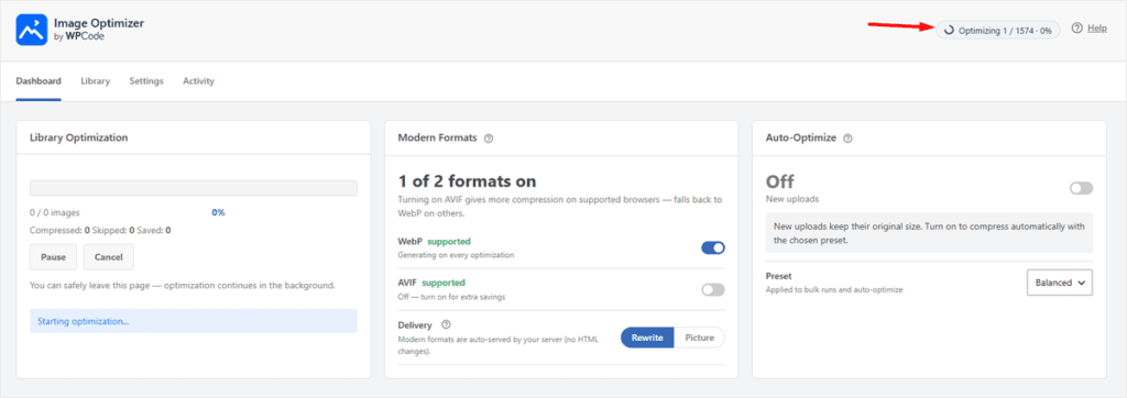 wpcode optimization starting