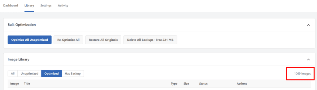wpcode vps optimized count