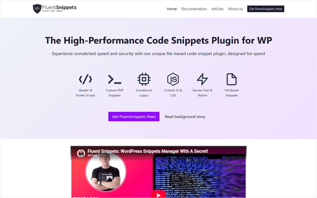fluentsnippets homepage