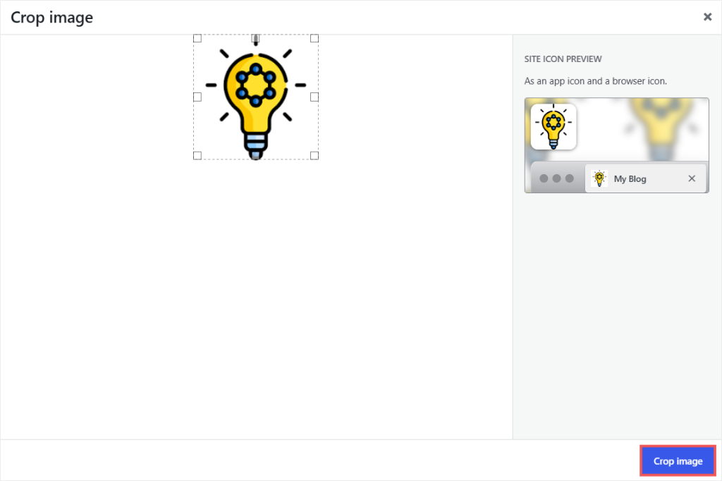 Yellow light bulb with a blue gear network inside, representing a new idea or innovation.