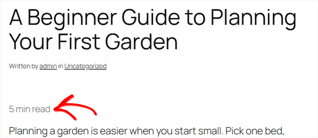 The top of a blog post showing 5 min read between the post title and the first paragraph
